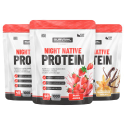 Survival Night Native Protein 1000 g AKCE 2+1 2x vanilka+jahoda