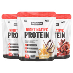Survival Night Native Protein 1000 g AKCE 2+1 vanilka+ čokoláda+jahoda