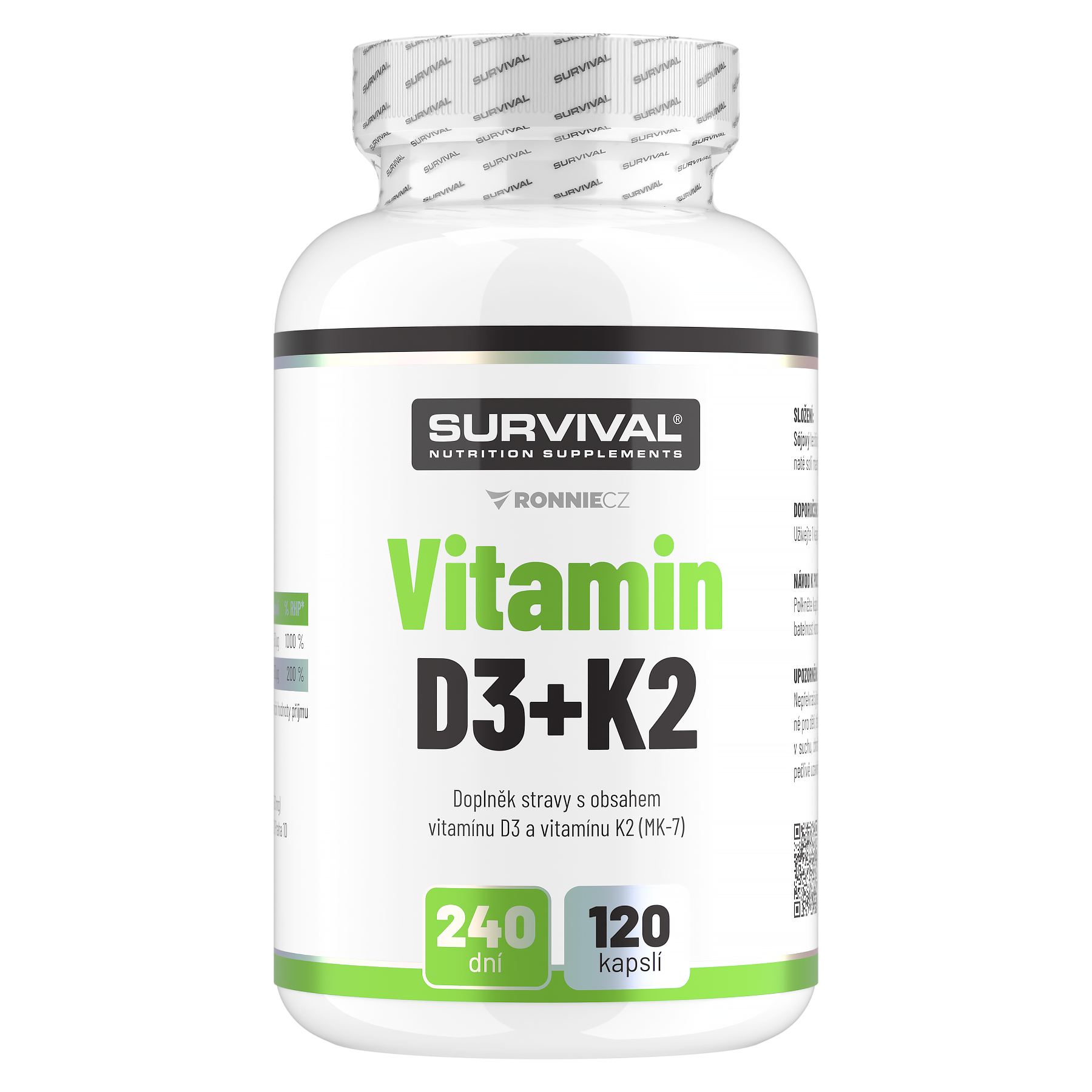 Survival Vitamin D3+K2 120 cps