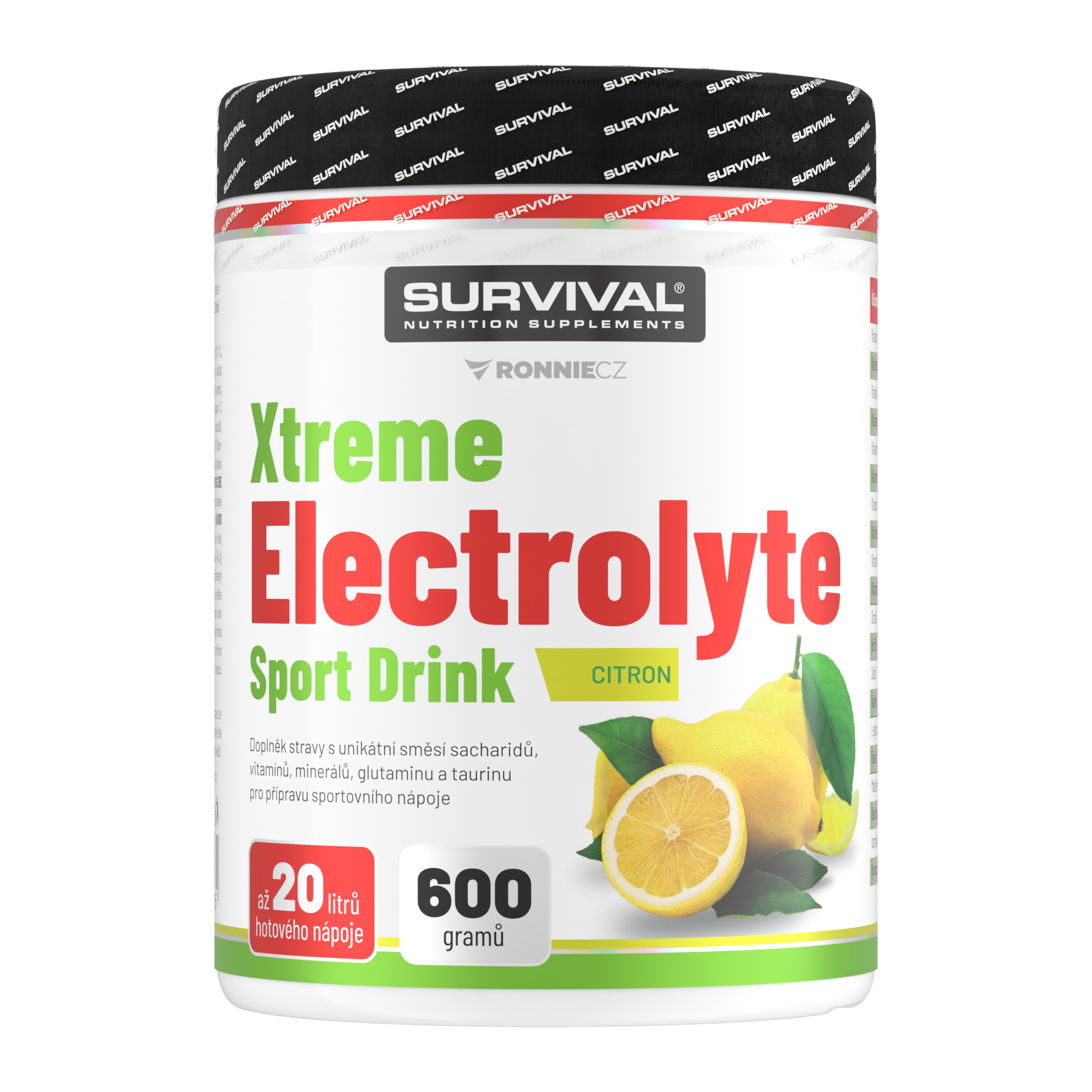 Survival Xtreme Electrolyte Sport Drink 600 g citron