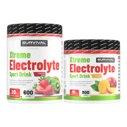 Survival Xtreme Electrolyte Sport Drink AKCE 600 g jahoda-kiwi + 300 g mango AKCE 1+1