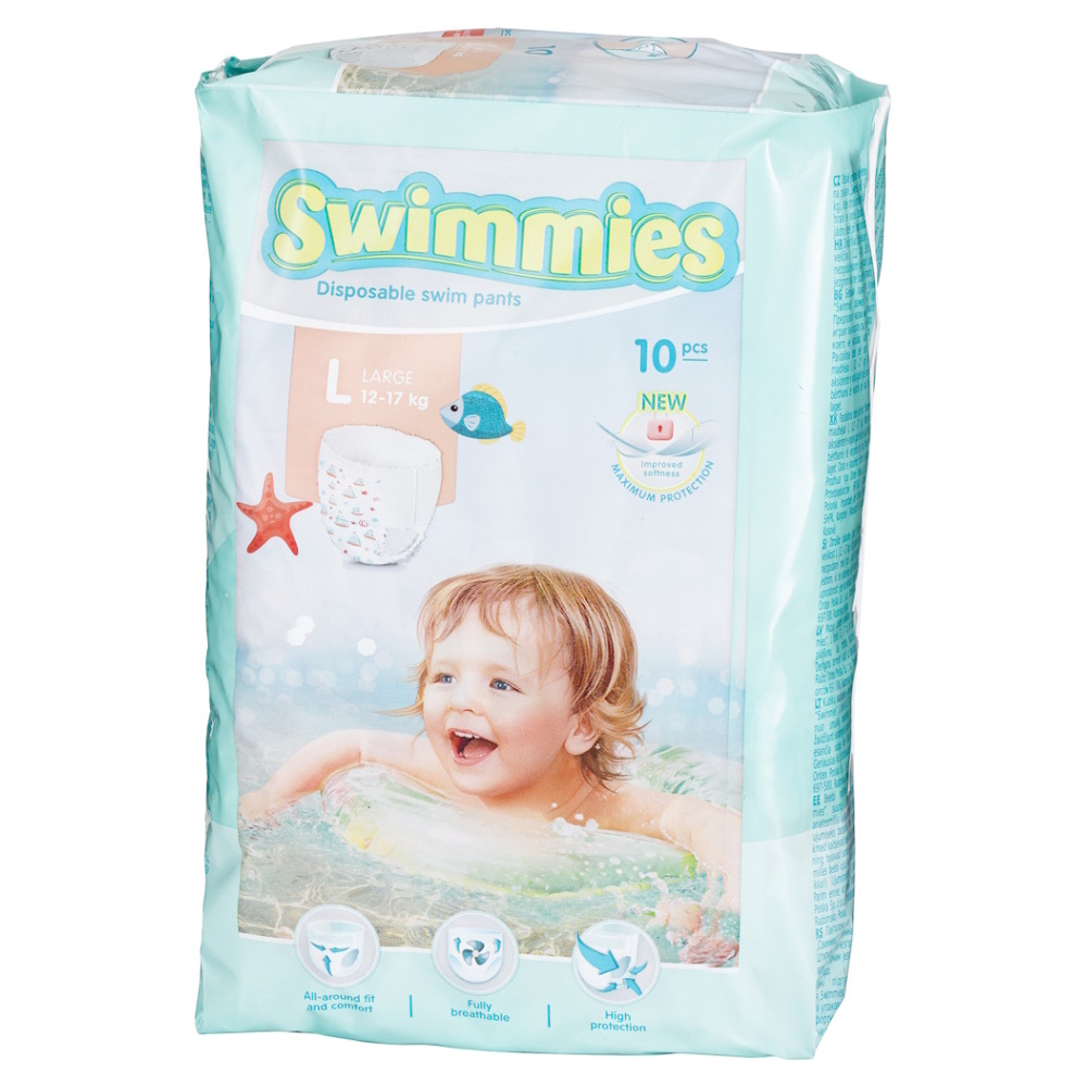 SWIMMIES Plenkové kalhotky L 12-17 kg 10 kusů