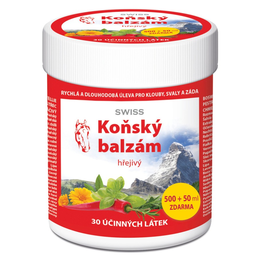 SWISS Koňský balzám Hřejivý  500+50 ml