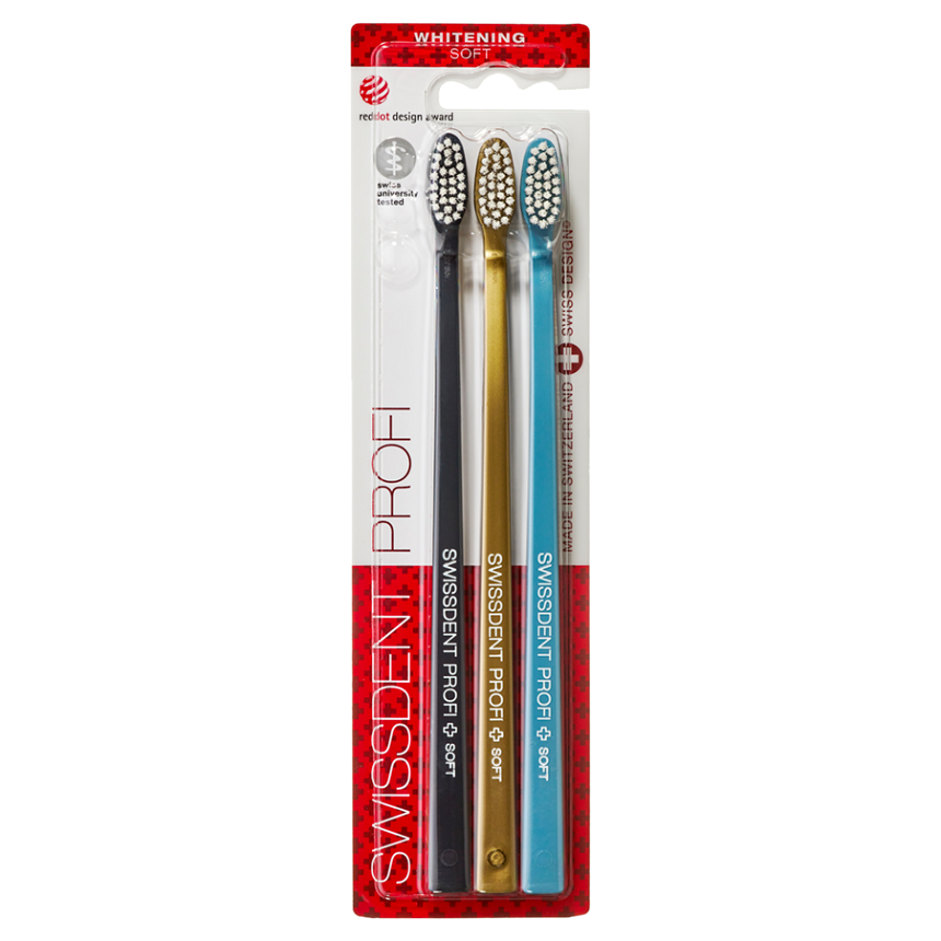 SWISSDENT PROFI Whitening soft zubní kartáček 3ks