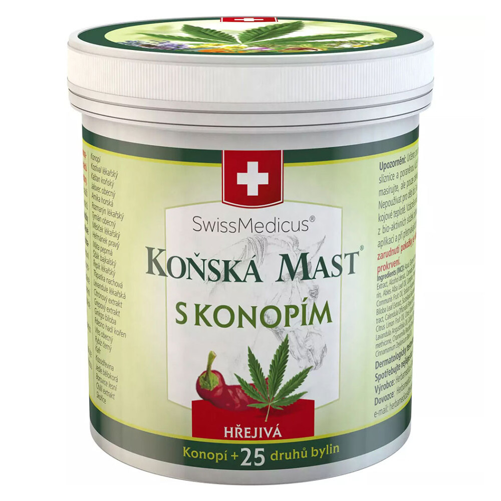 SWISSMEDICUS  Koňská mast s konopím hřejivá 250 ml