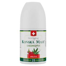 SWISSMEDICUS Koňská mast s konopím hřejivá roll-on 90 ml