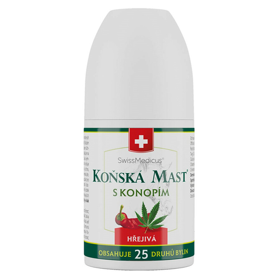 SWISSMEDICUS Koňská mast s konopím hřejivá roll-on 90 ml