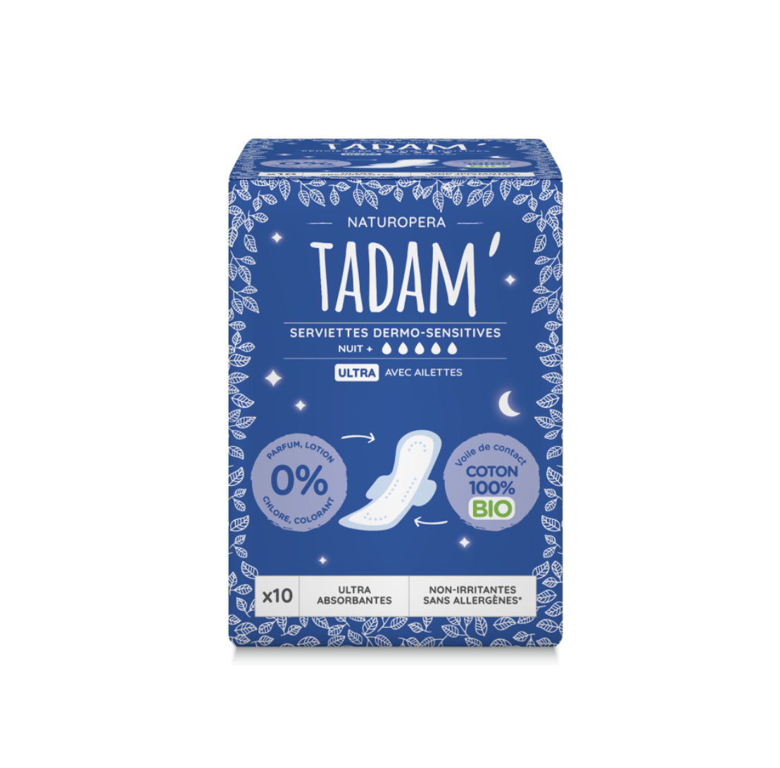 Tadam Dermo sensitivní vložky z BIO bavlny noční 10 ks