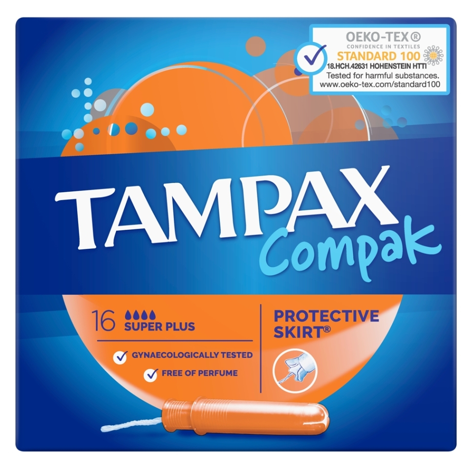 TAMPAX  Compak Super Plus Tampony S Aplikátorem 16 ks