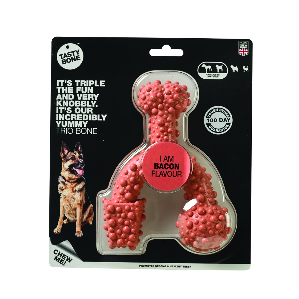 Tasty Bone Kostička nylonová trio pro velké psy - Slanina