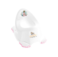 Tega Baby Dětský nočník s melodií a protiskluzovou úpravou ergonomický, bílý s růžovou