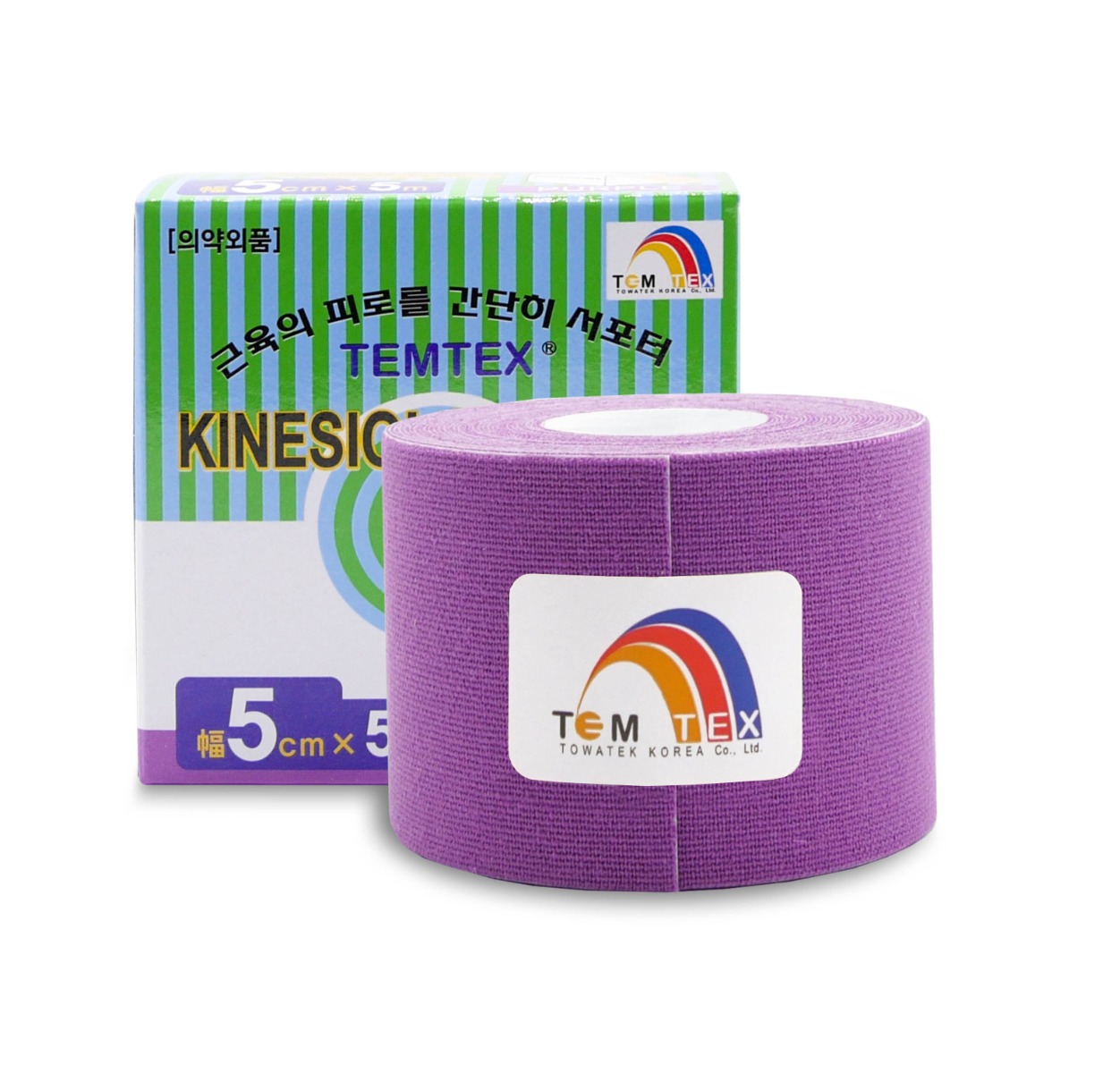 TEMTEX Kinesio tape 5 cm x 5 m tejpovací páska fialová