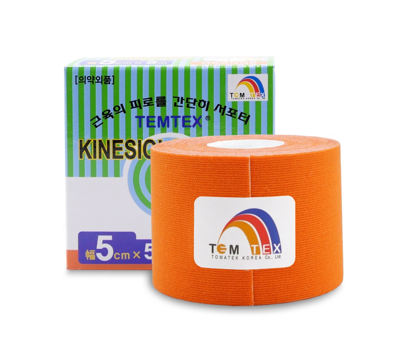 TEMTEX Kinesio tape 5 cm x 5 m tejpovací páska oranžová