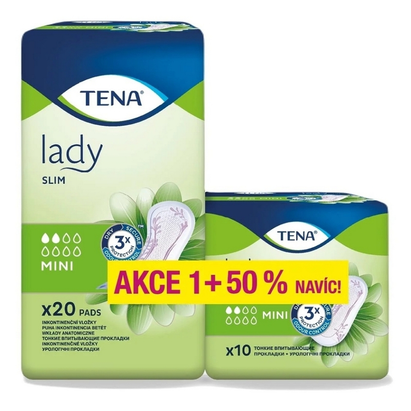 TENA Lady Slim Mini inkontinenční vložky 2 kapky 20 kusů + 50 % navíc