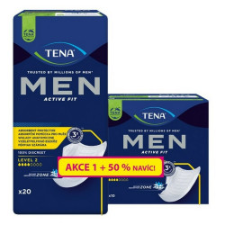 TENA Men Level 1 Active fit vložky pro muže 3 kapky 24 kusů + 12 kusů