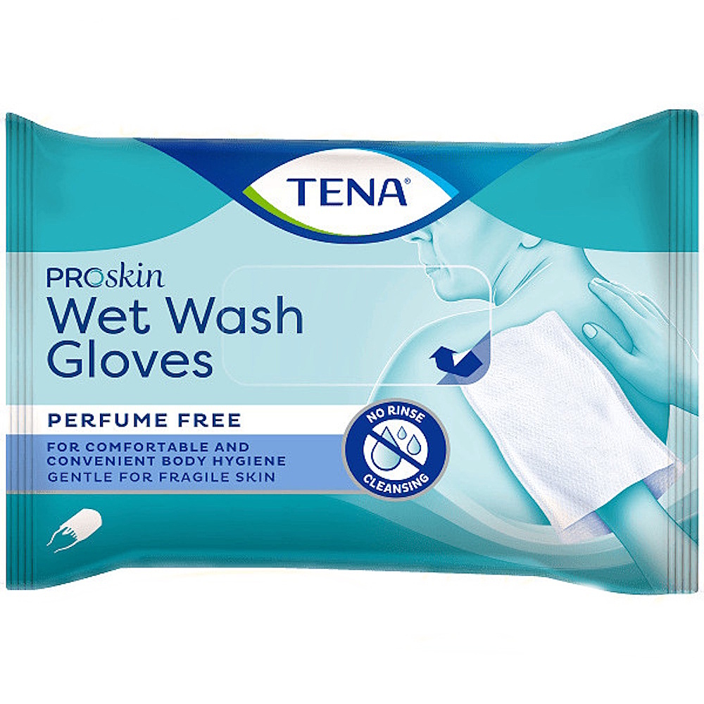 TENA Wet Wash Glove Mycí vlhčené rukavice 8 kusů