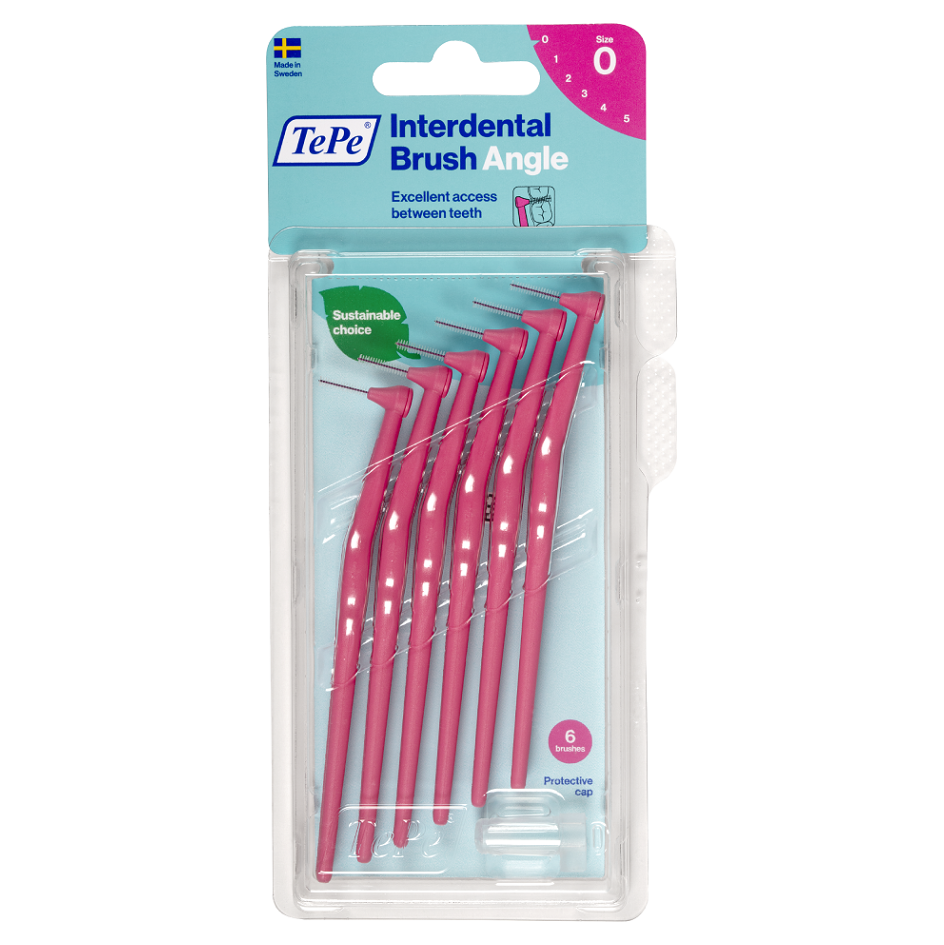 TEPE Mezizubní kartáčky Angle růžové 0,4 mm v blistru 6 ks