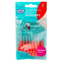 TEPE Mezizubní kartáčky Extra Soft červené 0,5 mm v sáčku 8 ks