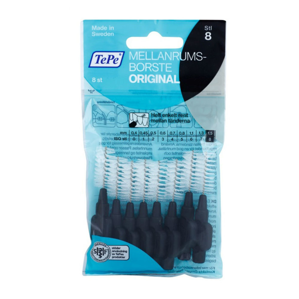 TEPE Mezizubní kartáčky Normal černé 1,5 mm v sáčku 8 ks