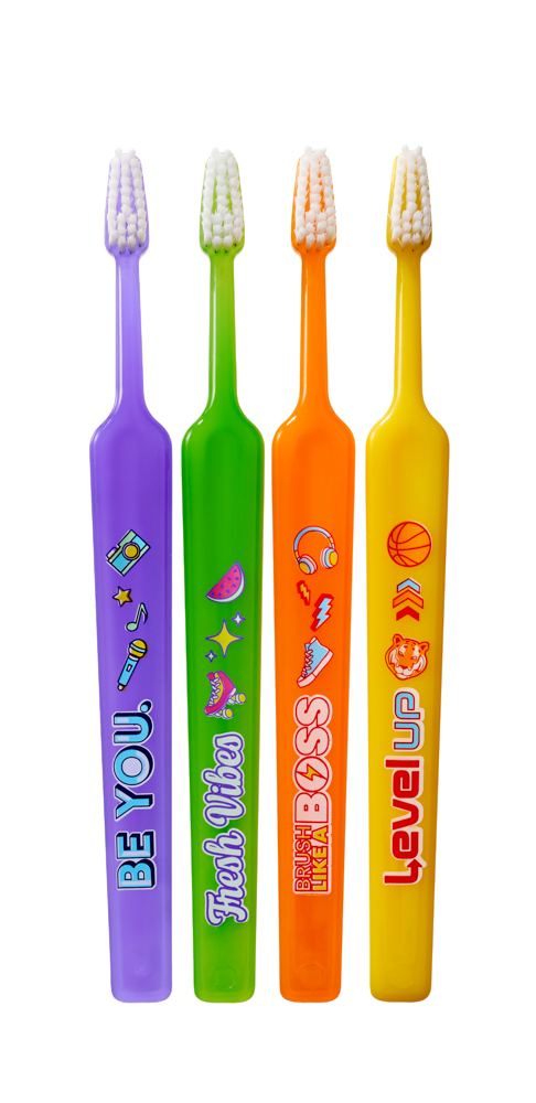 Tepe Select Compact Kids X-soft dětské zubní kartáčky 4 ks mix barev