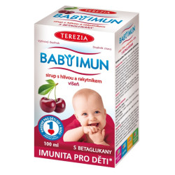 TEREZIA BABY IMUN Sirup s hlívou a rakytníkem Příchuť višeň 100 ml
