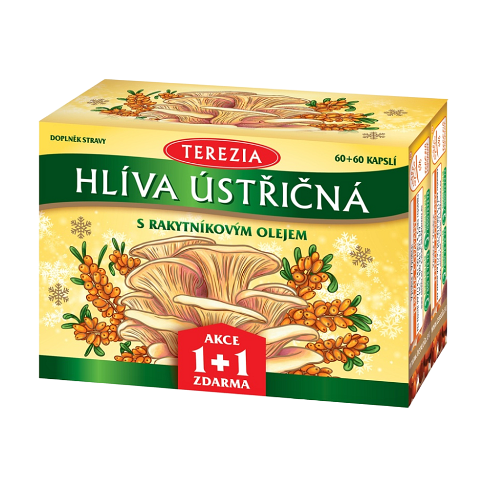 TEREZIA Hlíva ústřičná s rakytníkovým olejem 60 + 60 kapslí