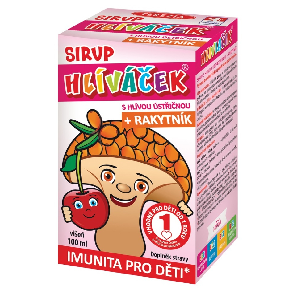 TEREZIA Hlíváček sirup s hlívou a rakytníkem višeň 100 ml