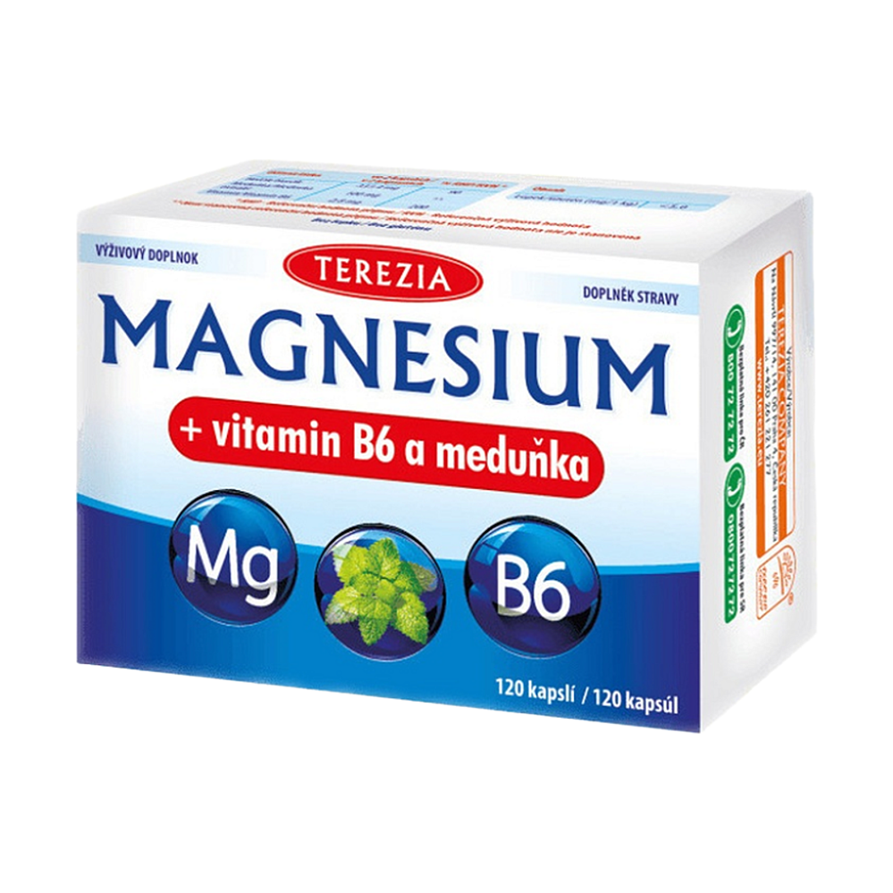 TEREZIA Magnesium + vitamin B6 a meduňka 120 kapslí