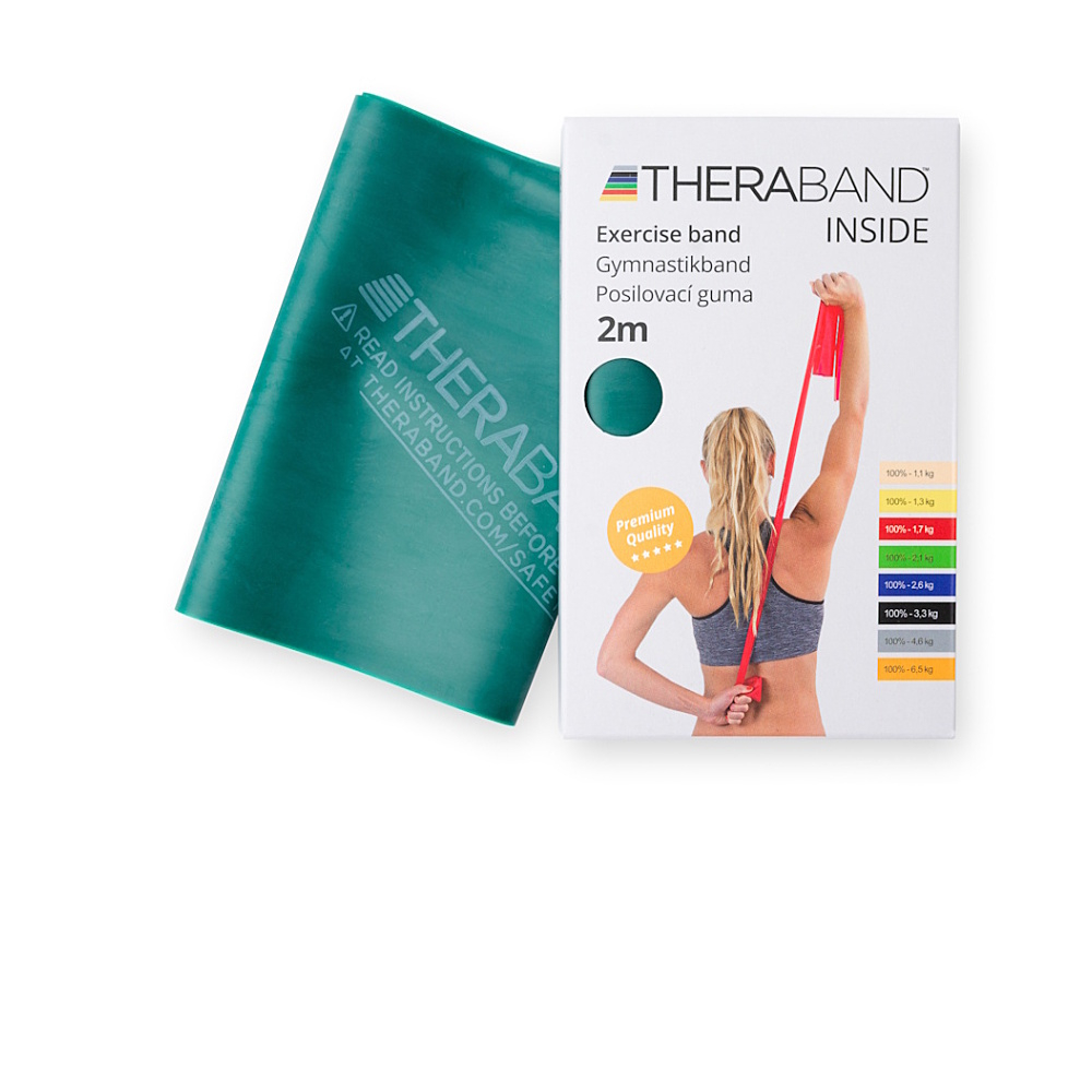THERA-BAND Posilovací guma silná zelená 2 m