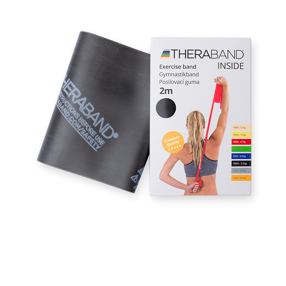 THERA-BAND Posilovací guma speciálně silná - černá 2 m