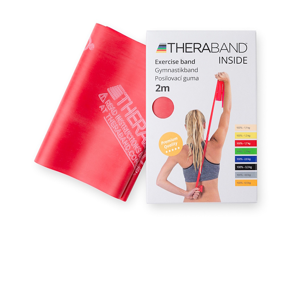 THERA-BAND Posilovací guma středně silná červená 2 m