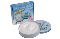 Tiny Memories Sada na otisky nožiček či ručiček v plechovce, dárková sada pro chlapečka, modrá