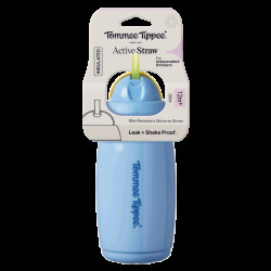 Tommee Tippee Hrneček s brčkem Active 12m+ 266 ml modrý
