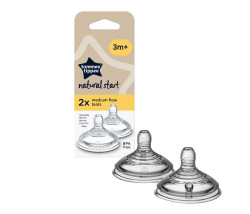 Tommee Tippee Natural Start Anti-Colic Savička na lahev Střední Průtok 3m+ 2 ks