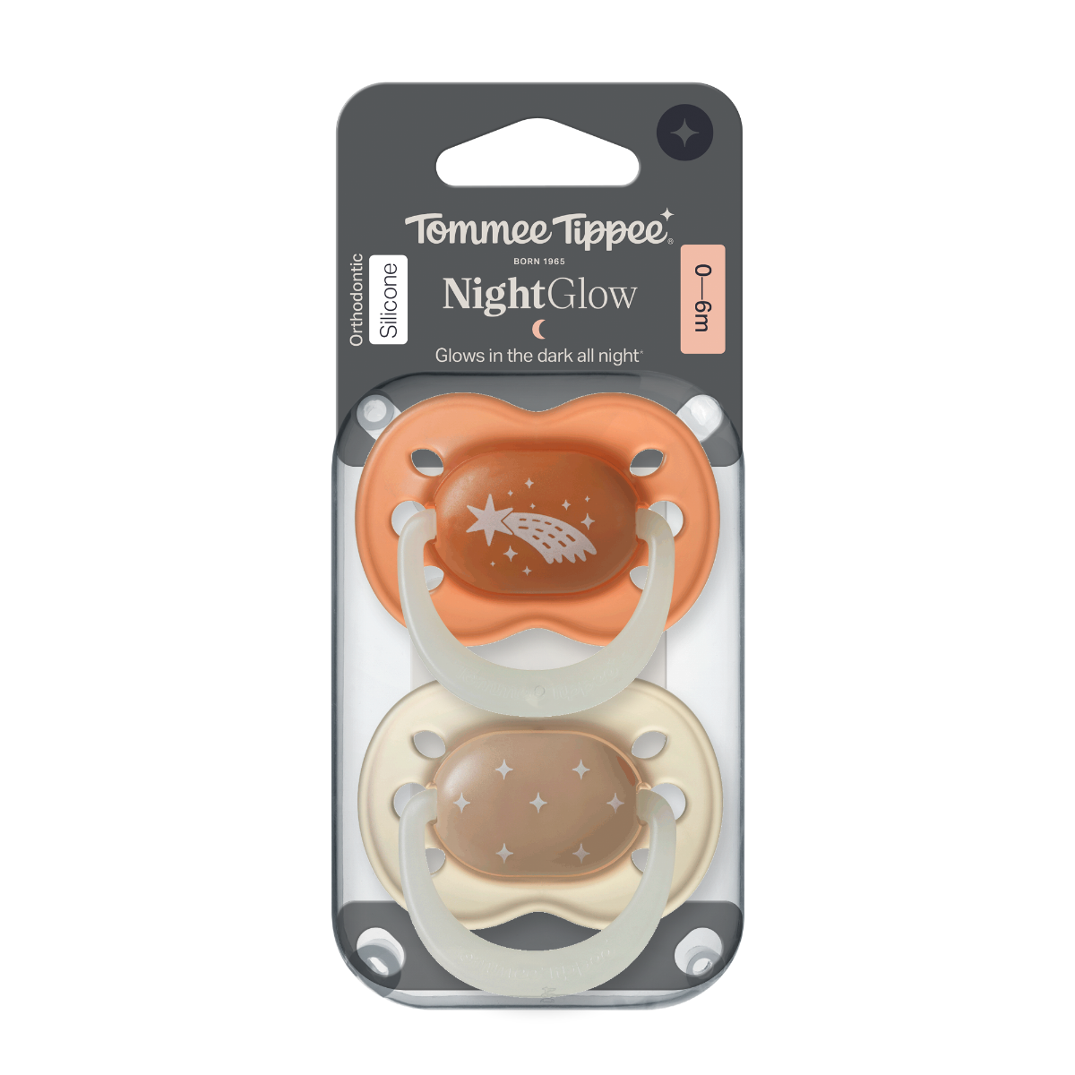 Tommee Tippee SIlikonový dudlík Night 0-6m 2 ks více barevných variant