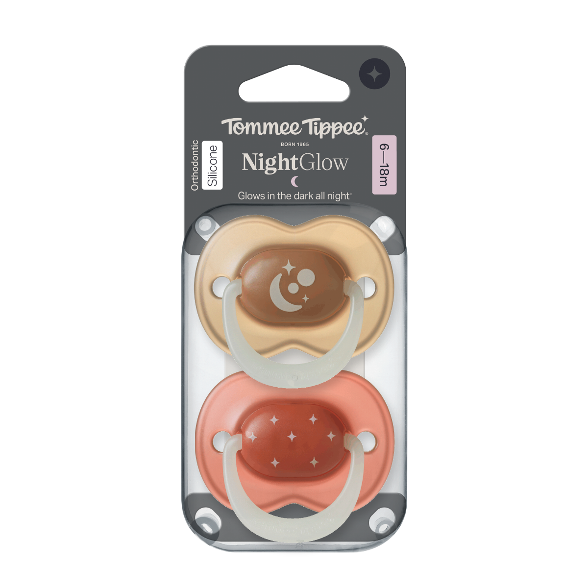 Tommee Tippee Silikonový dudlík Night 6-18m 2 ks více barevných variant