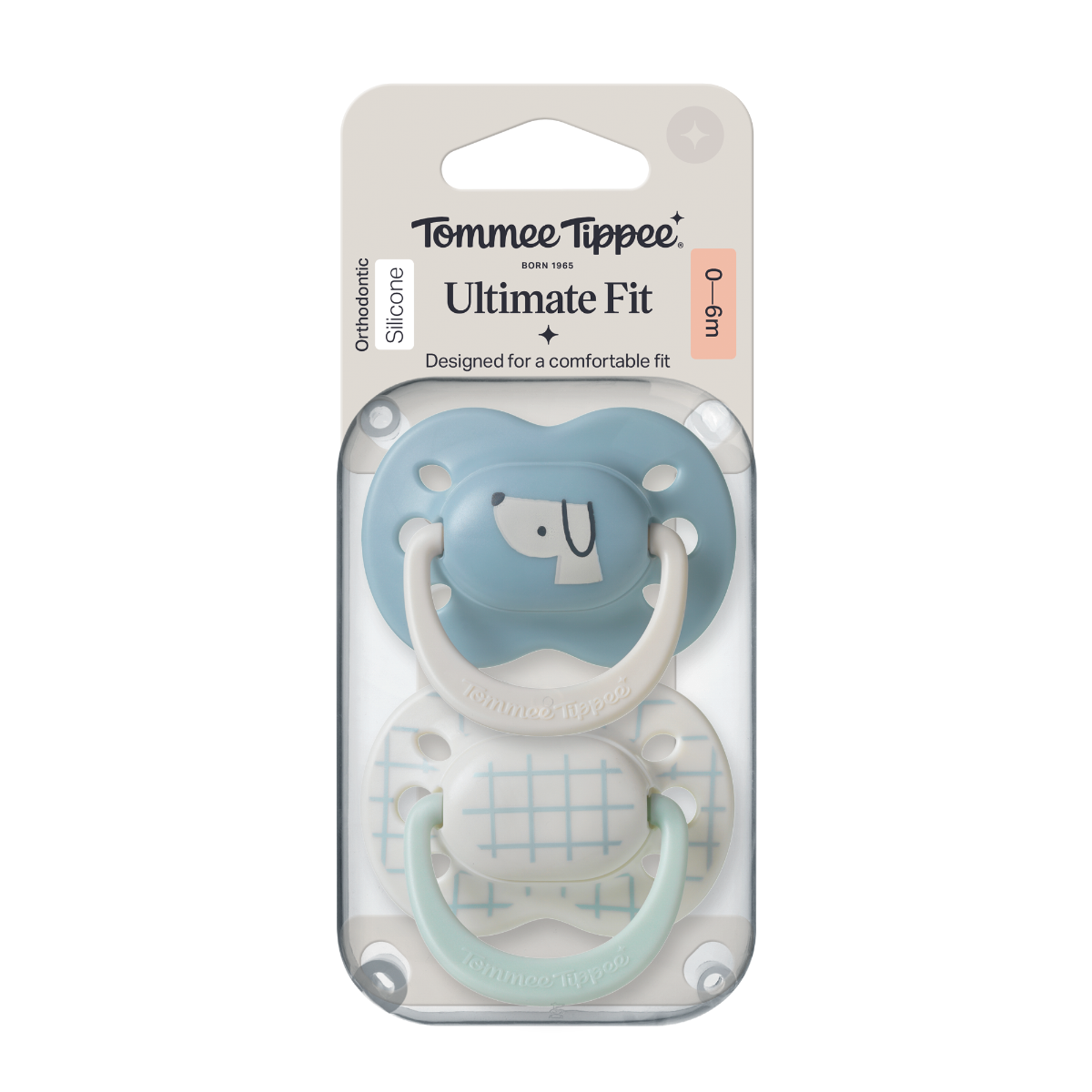 Tommee Tippee Silikonový dudlík Ultimate Fit Deco Boy 0-6m 2 ks více barevných variant