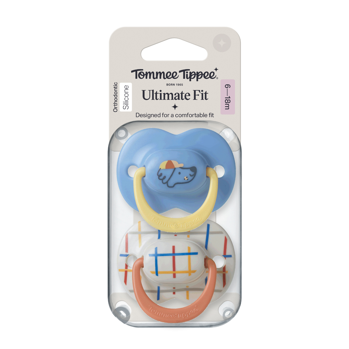Tommee Tippee Silikonový dudlík Ultimate Fit Deco Boy 6-18m 2 ks více barevných variant