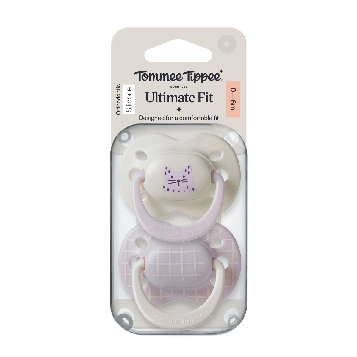 Tommee Tippee Silikonový dudlík Ultimate Fit Deco Girl 0-6m 2 ks více barevných variant
