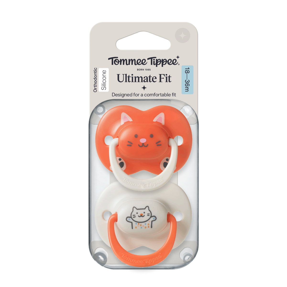 Tommee Tippee Silikonový dudlík Ultimate Fit Deco Girl 18-36m 2 ks více barevných variant