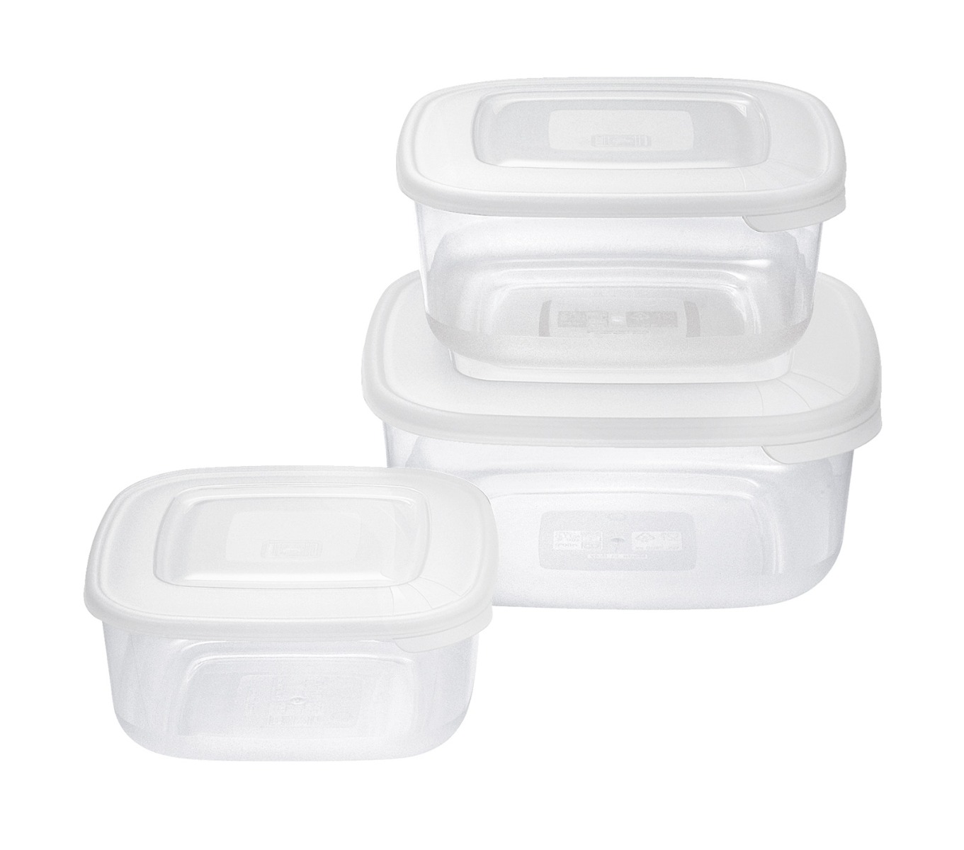 Tontarelli Dóza na potraviny Family čtvercová 3 ks bílá