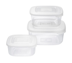 Tontarelli Dóza na potraviny Family čtvercová 3 ks bílá