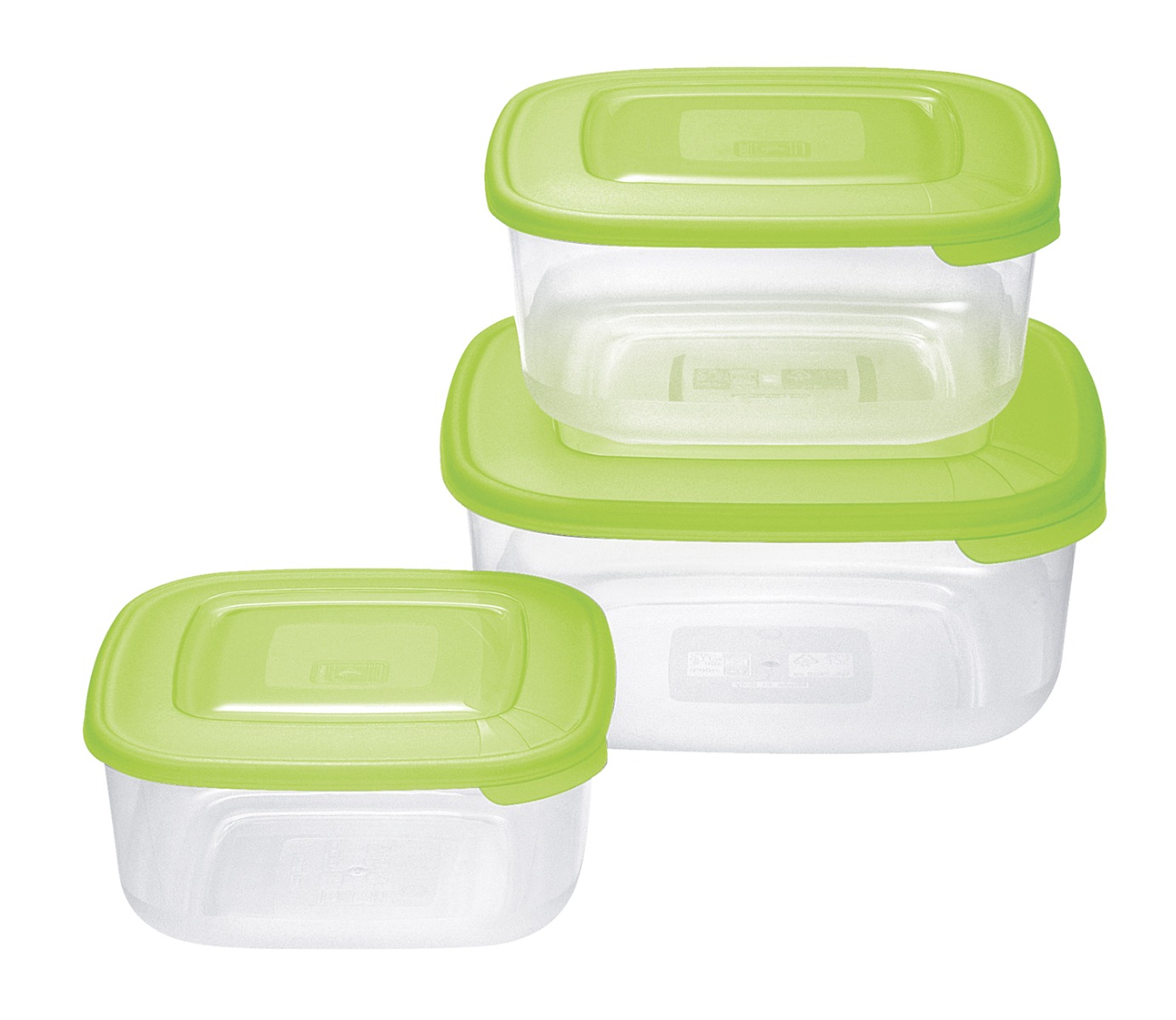 Tontarelli Dóza na potraviny Family čtvercová 3 ks zelená