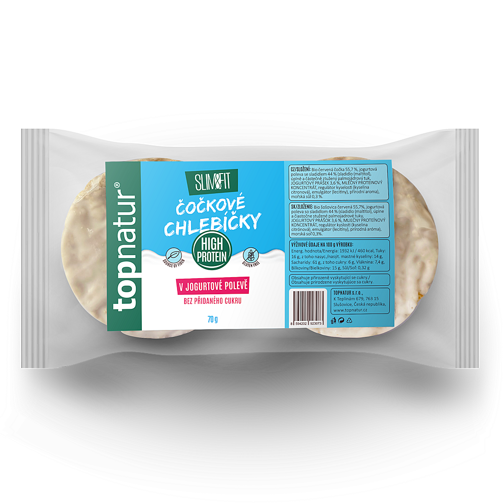 TOPNATUR Čočkové chlebíčky jogurtová poleva 70 g