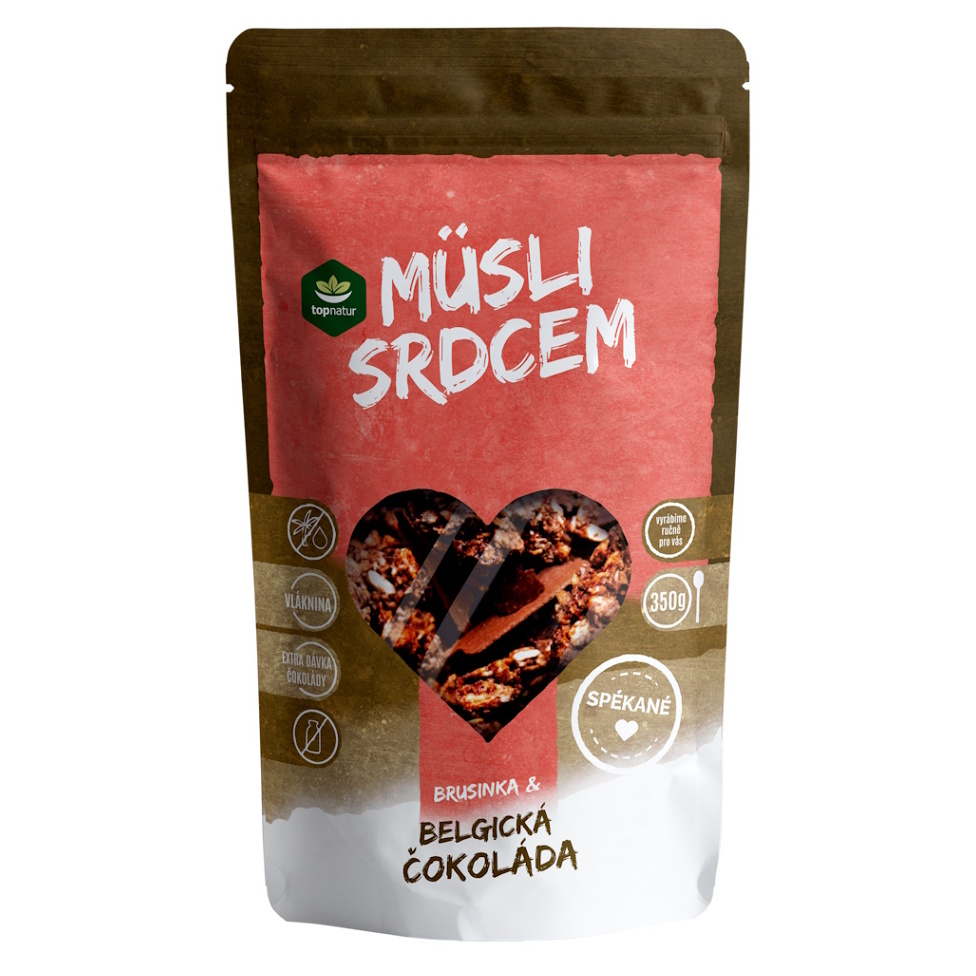 TOPNATUR Müsli srdcem Belgická čokoláda&Brusinky 350 g