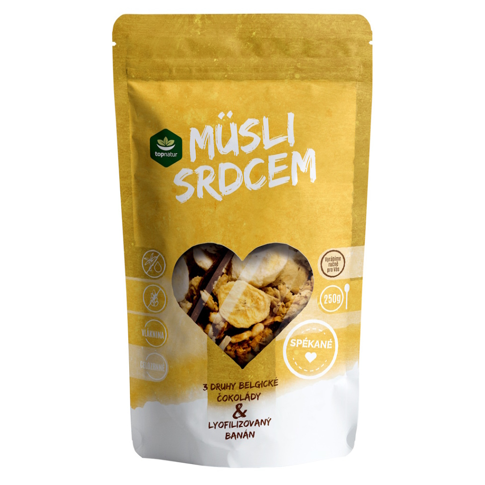 TOPNATUR Müsli srdcem čoko trio & banán 250 g