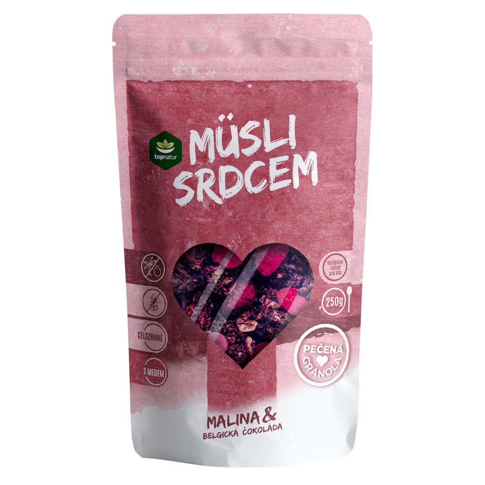 TOPNATUR Müsli srdcem malina & belgická čokoláda 250 g