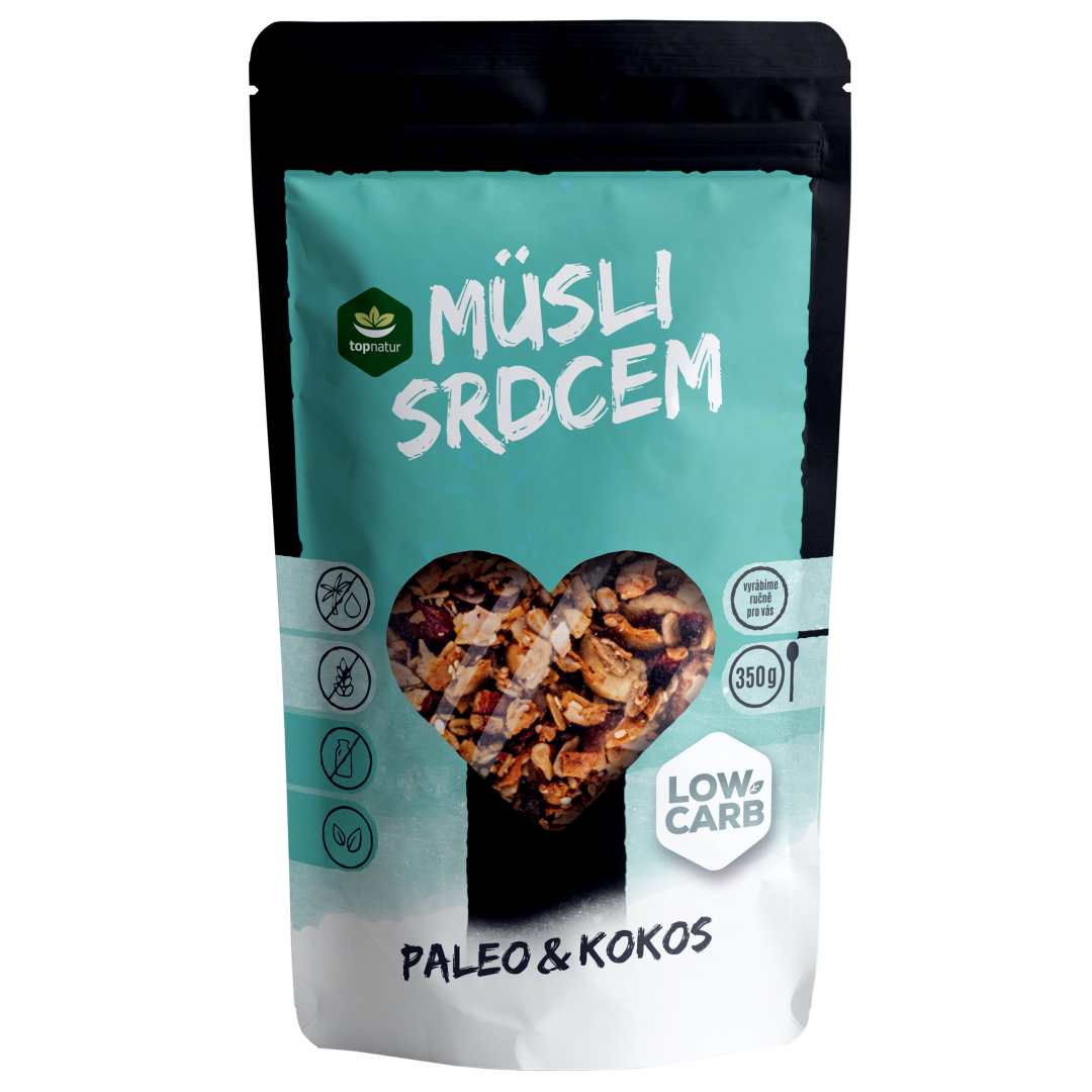TOPNATUR Müsli srdcem Paleo & Kokos Low Carb 350 g
