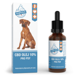 TOPVET CBD olej 10% pro psy 10 ml