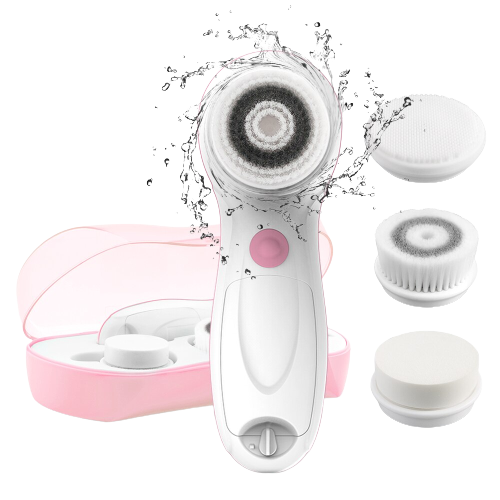 TOUCHBEAUTY Čistící kartáč na pleť 3v1 růžový 0759A